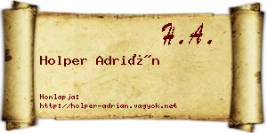 Holper Adrián névjegykártya